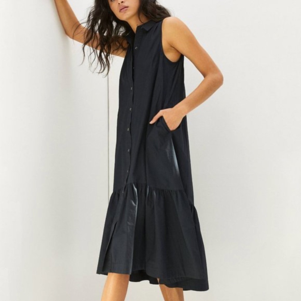 Anthropologie Maeve Paola Flounced Midi Dress